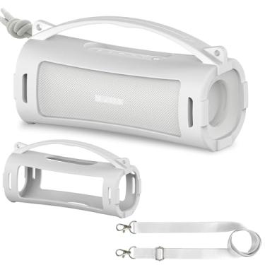 Imagem de Capa de silicone para alto-falante Bluetooth sem fio ultra portátil Sony ULT Field 1 Elextronics, suporte protetor para acessórios de alto-falante Sony ULT Field 1 (apenas capa) (Off White)