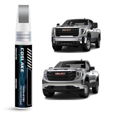Imagem de COSLAKE Tinta de retoque de carro (Sterling Metallic(GXD/WA130H)) para GMC, kit de reparo de arranhões de pintura de carro, solução rápida e fácil de reparar, caneta removedor de arranhões 2 em 1 com