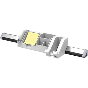 Imagem de Bostitch Kit organizador de mesa de 5 peças Office Konnect, inclui trilho de gerenciamento de cabos, base de carregamento para telefone, dispensador de fita, notas adesivas, caixa de armazenamento,