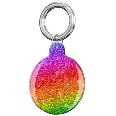 Imagem de Capa compatível com AirTag, linda capa protetora de rastreador com suporte de chaveiro para Airtag, capa resistente a arranhões para carteira, bagagem, gato, cachorro, animais de estimação (glitter
