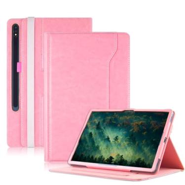 Imagem de DINGGUAGUA Capas compatíveis com Samsung Galaxy Tab S10 Plus 2024/ S9 Plus/ S9 FE Plus 5G 12,4 polegadas 2023 S8+ Plus Capa de negócios de couro PU com rotação 360 automática despertar/hibernar, rosa