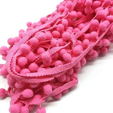 Imagem de 1-5 jardas Pom pom Franja Renda Fita Pompom Trim Ball Tecido DIY Costura Borla Renda Tecido Feito à Mão DIY Artesanato Acessório, 17,5 jardas