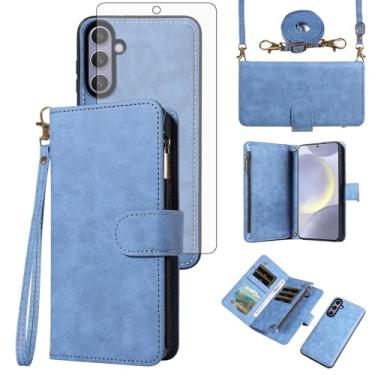 Imagem de Asuwish Capa de celular para Samsung Galaxy S24 Plus/S25 Plus S24+ S25+ 5G capa carteira com zíper com alça protetora de tela flip compartimento para cartão S24Plus 24S + S 24 24+ S25Plus 25S 25+