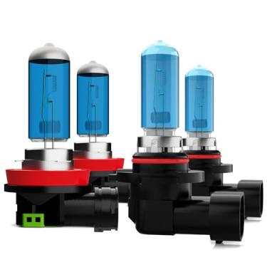 Imagem de ZPXGIZT Lâmpadas adequadas para Toyota Corolla 2014-2016, 9005 H11 Faróis de neblina de alto desempenho combo de farol de halogênio de alto desempenho, luz branca 6000K, pacote com 4