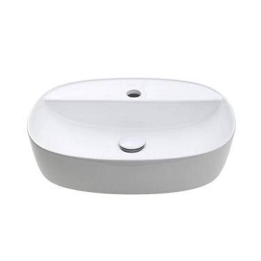 Imagem de Cuba de Apoio para Banheiro Retangular Louça Cerâmica Cianita Pingoo.casa - Branco