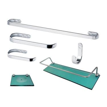 Imagem de 1 Kit Para Banheiro Ônix 2 Verde - Porta Shampoo 10x50 - DIRETOO