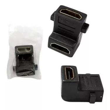 Imagem de Conector Emenda Extensor Hdmi Fêmea X Fêmea Em L 90 Graus - WS