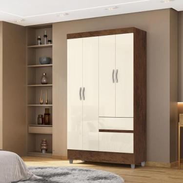 Imagem de Guarda Roupa Ideal 4 Portas Para Quartos Pequenos e Compactos - Vila R