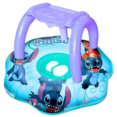 Imagem de Boia Inflável Circular com Fralda e Cobertura 68x56cm Stitch