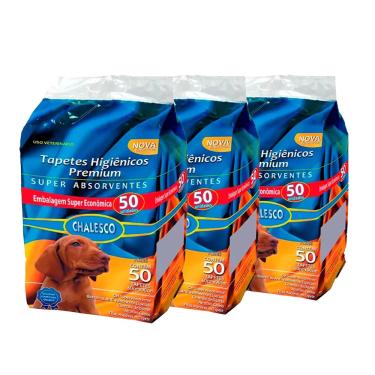 Imagem de Kit 3 Tapete Higiênico Para Cães Chalesco C/50 Unidades