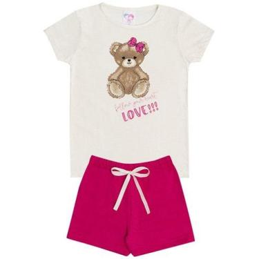 Imagem de Conjunto de Verão Infantil Feminino Blusa e Shorts Love - KK Kids, Ama