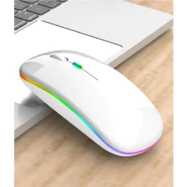 Imagem de Mouse Optico Sem Fio Recarregável Led Rgb 2.4 Ghz Wirelles USB Computador Silencioso Retroiluminado Gamer Mouse Ergonô