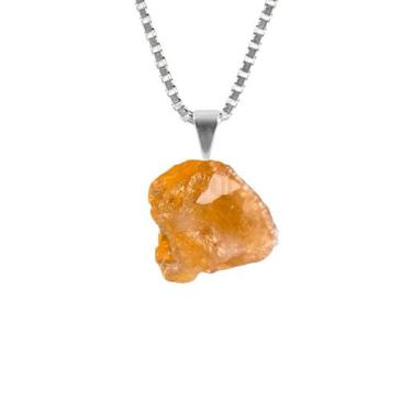 Imagem de Colar 50Cm Prata 925 Citrino Bruto Verdadeiro Ponte Vecchio - Ponte Ve