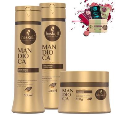 Imagem de Kit Haskell Mandioca Shampoo Condicionador 300 Mascara 300g