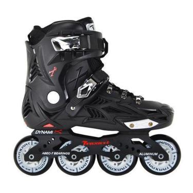 Imagem de Patins Iniciante de Rua Inline Freestyle Traxart Dynamix 80mm Abec 7 Preto Roller-Unissex