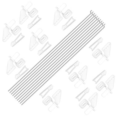 Imagem de WMYCONGCONG 10 PCS 1.2x210mm Steel Pushrods Parts + 10 PCS Nylon Micro Control Horns 21x11mm 4 Holes for RC Airplane Plane DIY Parts