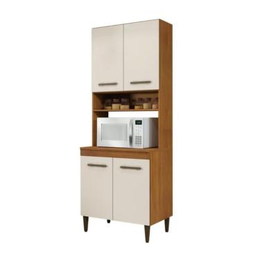 Imagem de Paneleiro Torre Quente Atenas 4 Portas Kaiki Móveis Nature Off White