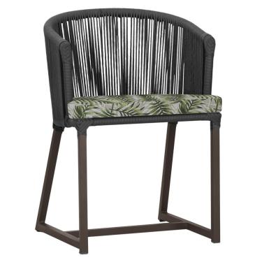 Imagem de Cadeira De Jantar Noronha Alumínio Marrom E5 Trama Original Preto