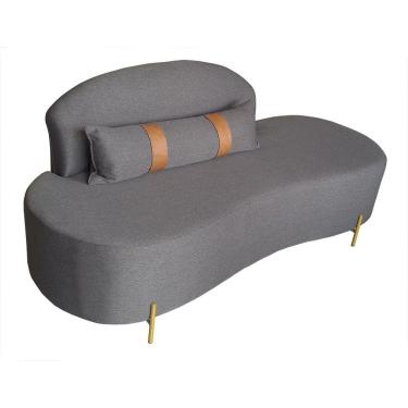 Imagem de Sofá Orgânico 2 Lugares Living Maitê 1,80m Élpis Móveis Linho Grafite