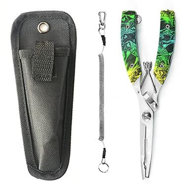 Imagem de OUFAN Alicate de pesca, acessórios de pesca, equipamento de pesca de água salgada, alicate de pesca, removedor de gancho, conjunto de ferramentas de pesca com mosca, alicates de pesca de água salgada,
