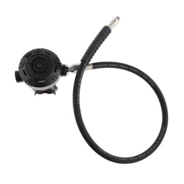 Imagem de menolana Regulador de segundo estágio para mergulho, snorkel de mergulho, regulador de segundo estágio portátil profissional com bocal, acessório de mergulho, Preto