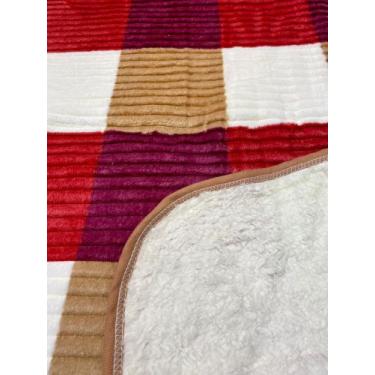 Imagem de Manta Canelada Casal Padrão Com Sherpa Super Quentinha Cobertor de Lã 