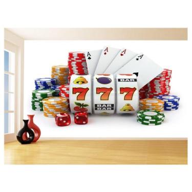Imagem de Papel De Parede 3D Salão De Jogos Cartas Poker 3,5M Jcs62 - Você Decor