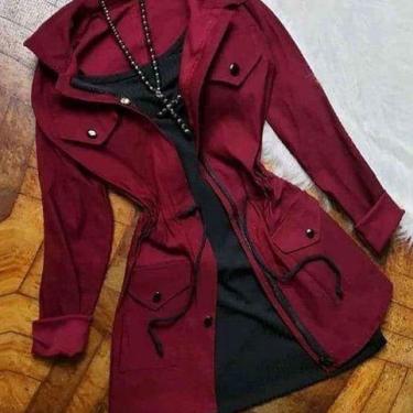 Imagem de Jaqueta parka feminina manga longa bengaline com bolso moda - Filó Mod