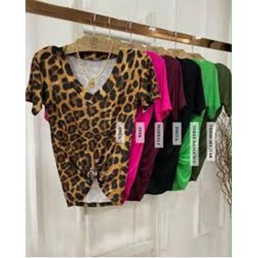 Imagem de Blusa feminina podrinha manga curta gola rasa - Filo modas, Verde, G