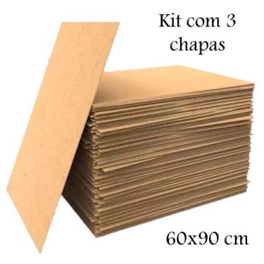 Imagem de Placa Chapa Mdf Cru 60x90 3mm kit 3 unidades - Elite Cores