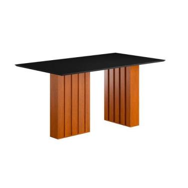 Imagem de Mesa Sala Jantar Santiago 160x90 cm com Tampo de Vidro - Dobue Movelar