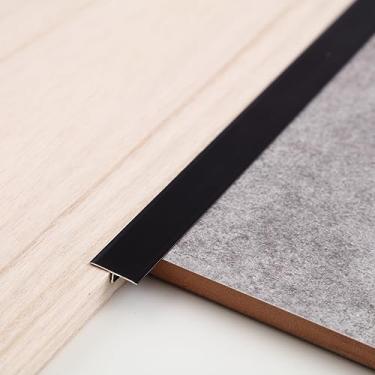Imagem de Gaahing Faixa de Transição de Piso de Moldagem Em T de Alumínio, Moldagem Em T para Tábuas de Piso Laminado, Transição de Piso de Vinil, Transição de Borracha (3 Peçasx2,9 Pésx0,8 Pol., Preto Fosco)