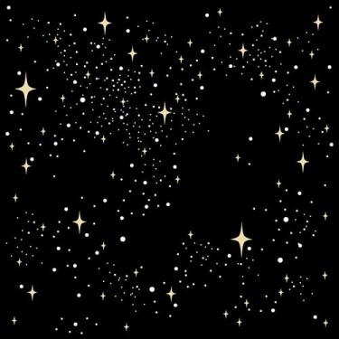 Imagem de Mangoloo Papel de parede gótico preto e dourado galáxia descasque e cole estrelas douradas papel de parede para quarto sala de estar papel de contato com glitter preto removível para armários