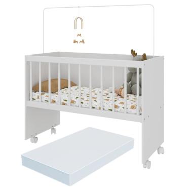 Imagem de Mini Berço Moisés com Colchão Incluso e Rodízios Multimóveis MP4381C