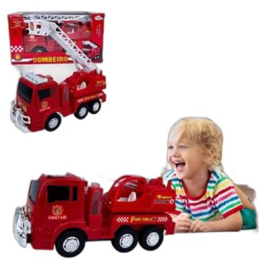 Imagem de Brinquedo Caminhão Bombeiro Infantil Som E Luzes Educativo - Atena