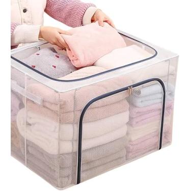 Imagem de Caixa Organizadora Multiuso, 59 x 41 x 39 cm, 100 Litros, PVC e Poliéster, Transparente