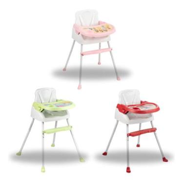 Imagem de Cadeira de Alimentação Bebê 3 em 1 Dobrável Styll Baby - Disney, Rosa