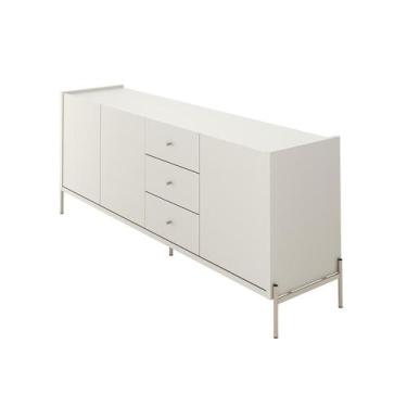 Imagem de Buffet Jasper 3 Portas 3 Gavetas Off White e Champanhe - Modern
