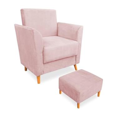 Imagem de Poltrona de Amamentação com Puff Flavia Suede - Pallazio