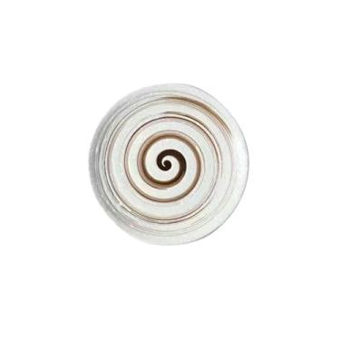 Imagem de Prato raso redondo de cerâmica japonesa prato de bolo de sobremesa de café da manhã - pincel marrom (18 cm)