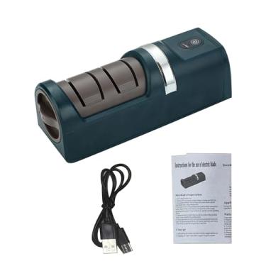 Imagem de Pssopp Apontador Portátil da Faca Elétrica USB Com Base Não Deslizante, Apontador de Tesoura para Cozinhas Domésticas e Acampamento Ao Ar Livre (GREEN)