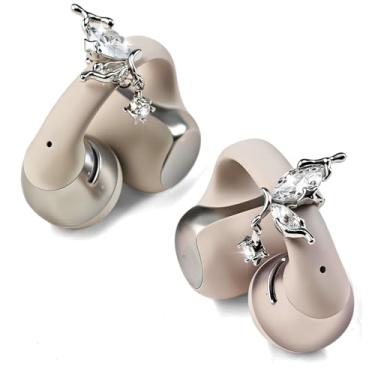 Imagem de REEYEAR Acessórios decorativos elegantes compatíveis com Shokz OpenDots One Eartips – Argolas exclusivas de zircônia cintilante que fazem seus fones de ouvido se destacarem (par), Cobre niquelado