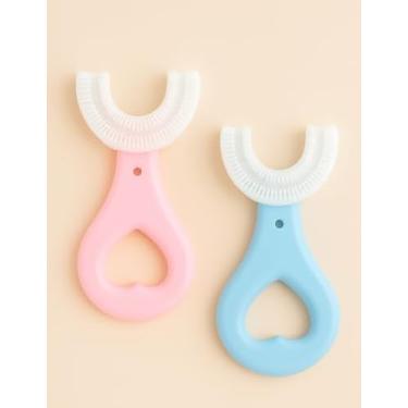 Imagem de Escova De Dentes Infantil De Silicone Formato Em U 360º Grau Linha Premium M5 Armarinhos (Azul)