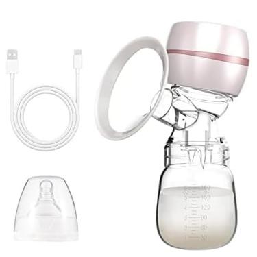Imagem de Bomba de Tirar Leite Elétrica Portátil Integrada com Tela de LED 2 modos 9 nível de sucção baixo ruído + Protetor de Mama de Silicone de 22 mm 180 ml/Bomba de Amamentação - Premium
