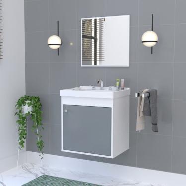 Imagem de Kit Gabinete Banheiro Em Mdf Com Espelheira Veneto Gianduia