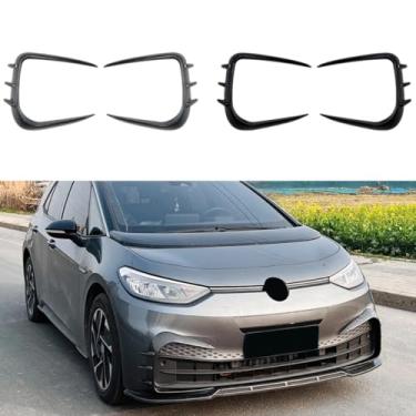 Imagem de Lâmina de ar de afinação de spoiler de faca de vento compatível com ID.3 2019-2022 Kit de carroceria divisor lateral do para-choque dianteiro acessórios para carro (preto brilhante)