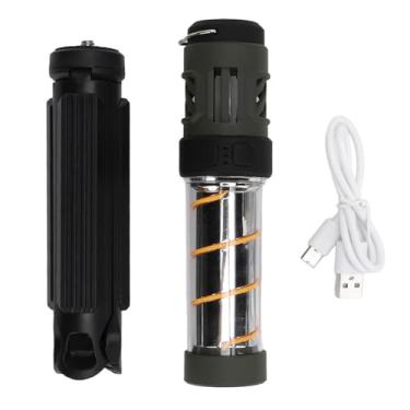 Imagem de Luz de acampamento portátil 5 Modo de iluminação Luz à tenda à prova d'água com gancho suspenso Tripé Stand 3000mAh Bateria para caminhadas ao ar livre