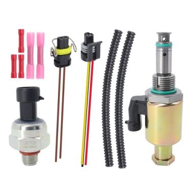 Imagem de HiSport Regulador de pressão do injetor de válvula IPR 7.3 e sensor de controle ICP com conector Pigtail compatível com Ford Excursion, F-250 F-350 F-450 F-550 Super Duty, F81A9C968AA F5TZ9C968A