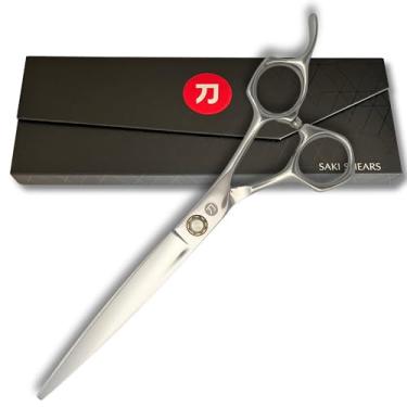Imagem de Saki Shears Tesoura De Corte De Cabelo Profissional De 7 Polegadas - Lâmina Convexa - Aço Inoxidável Japonês 440C - Para Corte Úmido Ou Seco - Musashi Para Cabeleireiros E Barbeiros (7 Polegadas)