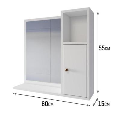 Imagem de Espelheira Armário De Banheiro 1 Portas Com Espelho Nicho - Butterfly 